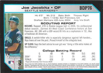 2004 Bowman Draft Picks & Prospects - Chrome #BDP76 Joe Jacobitz Back