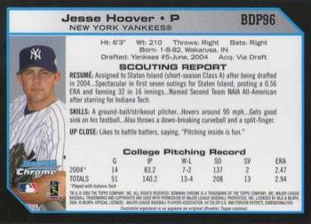 2004 Bowman Draft Picks & Prospects - Chrome #BDP96 Jesse Hoover Back