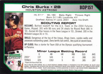 2004 Bowman Draft Picks & Prospects - Chrome #BDP157 Chris Burke Back