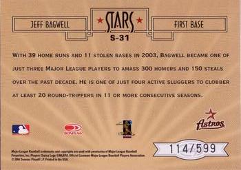 2004 Leaf Certified Cuts - Stars #S-31 Jeff Bagwell Back