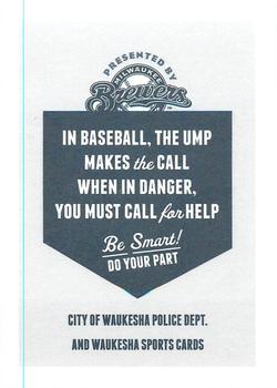 2012 Milwaukee Brewers Police - Waukesha City Police and Waukesha Sports Cards #NNO Eric Farris Back