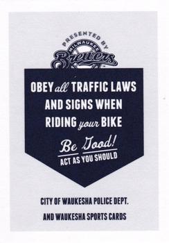 2012 Milwaukee Brewers Police - Waukesha City Police and Waukesha Sports Cards #NNO Rickie Weeks Back