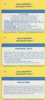 1986 Star Dale Murphy #10-12 Dale Murphy Back