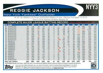 2012 Topps Yankee Greats Book Promo #NYY3 Reggie Jackson Back