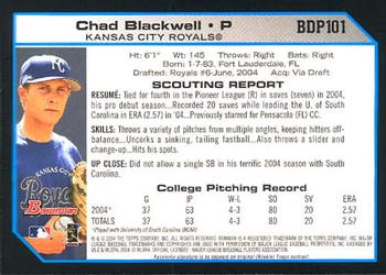 2004 Bowman Draft Picks & Prospects #BDP101 Chad Blackwell Back