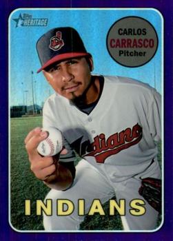 2018 Topps Heritage - Chrome Purple Refractor #THC-220 Carlos Carrasco Front