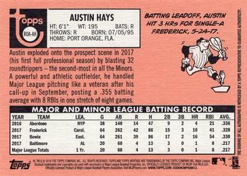 2018 Topps Heritage - Real One Autographs #ROA-AH Austin Hays Back