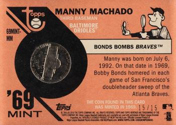 2018 Topps Heritage - 1969 Mint Nickel Relics #69MINT-MM Manny Machado Back