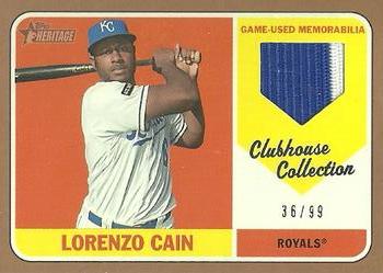 2018 Topps Heritage - Clubhouse Collection Relics Gold #CCR-LC Lorenzo Cain Front