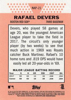2018 Topps Heritage - New Age Performers #NAP-21 Rafael Devers Back