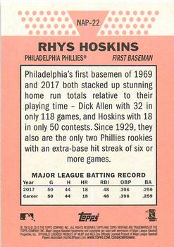 2018 Topps Heritage - New Age Performers #NAP-22 Rhys Hoskins Back