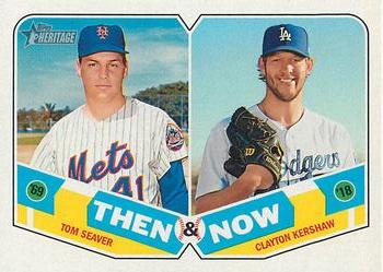 2018 Topps Heritage - Then and Now #TN-1 Tom Seaver / Clayton Kershaw Front