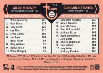 2018 Topps Heritage - Then and Now #TN-8 Willie McCovey / Giancarlo Stanton Back