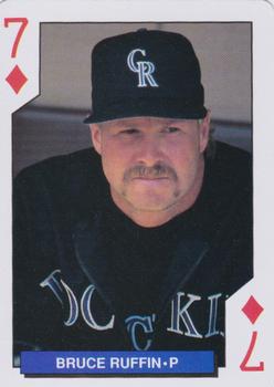 1993 Bicycle Colorado Rockies Playing Cards #7♦ Bruce Ruffin Front