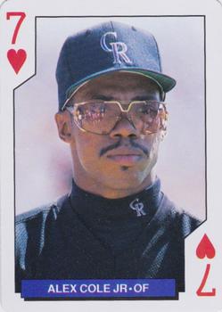 1993 Bicycle Colorado Rockies Playing Cards #7♥ Alex Cole Front