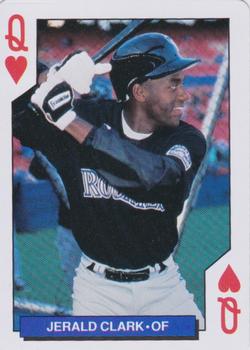 1993 Bicycle Colorado Rockies Playing Cards #Q♥ Jerald Clark Front