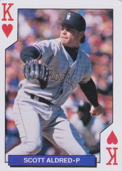 1993 Bicycle Colorado Rockies Playing Cards #K♥ Scott Aldred Front