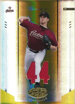 2004 Leaf Certified Materials - Mirror Fabric Gold Number #166 Roy Oswalt Front