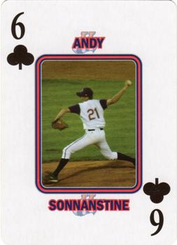 2008 NY State Lottery Hudson Valley Renegades Playing Cards #6♣ Andy Sonnanstine Front