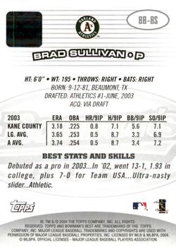 2004 Bowman's Best #BB-BS Brad Sullivan Back
