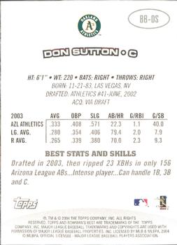 2004 Bowman's Best #BB-DS Don Sutton Back