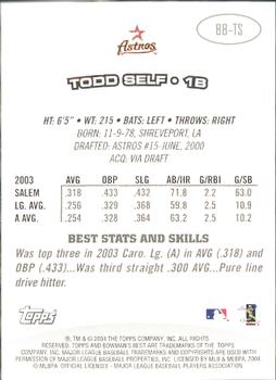 2004 Bowman's Best #BB-TS Todd Self Back