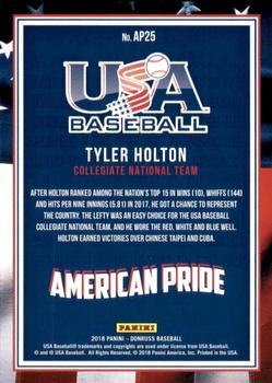2018 Donruss - American Pride Crystal #AP25 Tyler Holton Back