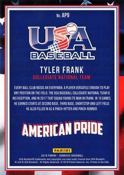 2018 Donruss - American Pride Silver #AP9 Tyler Frank Back