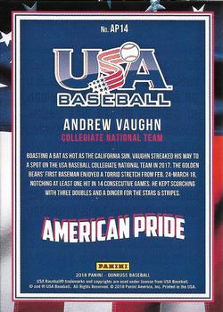 2018 Donruss - American Pride Silver #AP14 Andrew Vaughn Back