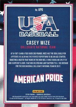2018 Donruss - American Pride Blue #AP6 Casey Mize Back