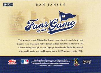 2004 Playoff Absolute Memorabilia - Fans of the Game #254FG-4 Dan Jansen Back