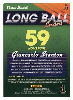 2018 Donruss - Long Ball Leaders #LBL1 Giancarlo Stanton Back