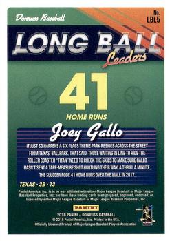 2018 Donruss - Long Ball Leaders #LBL5 Joey Gallo Back