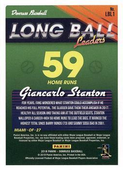2018 Donruss - Long Ball Leaders Black #LBL1 Giancarlo Stanton Back