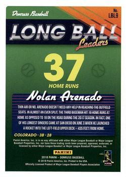 2018 Donruss - Long Ball Leaders Black #LBL9 Nolan Arenado Back