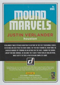 2018 Donruss - Mound Marvels #MM6 Justin Verlander Back