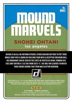 2018 Donruss - Mound Marvels Gold #MM3 Shohei Ohtani Back