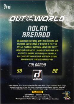 2018 Donruss - Out of This World Crystal #OW10 Nolan Arenado Back
