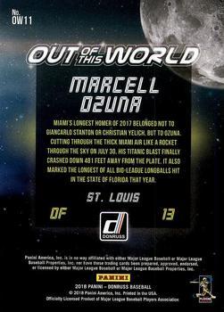 2018 Donruss - Out of This World Blue #OW11 Marcell Ozuna Back