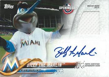 2018 Topps Opening Day - Mascots Relics Autographs #MAR-BTM Billy the Marlin Front