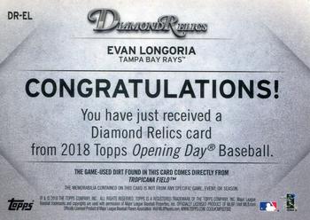 2018 Topps Opening Day - Diamond Relics #DR-EL Evan Longoria Back
