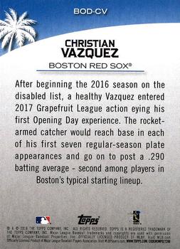2018 Topps Opening Day - Before Opening Day #BOD-CV Christian Vazquez Back