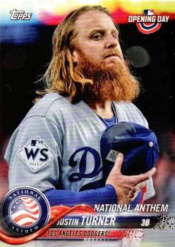 2018 Topps Opening Day - National Anthem #NA-JT Justin Turner Front