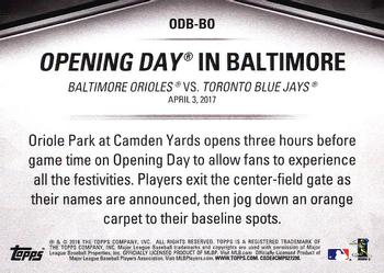 2018 Topps Opening Day - Opening Day #ODB-BO Baltimore Orioles Back