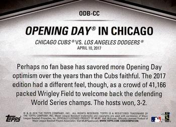 2018 Topps Opening Day - Opening Day #ODB-CC Chicago Cubs Back