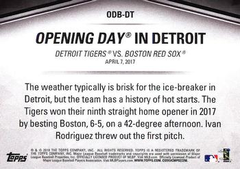 2018 Topps Opening Day - Opening Day #ODB-DT Detroit Tigers Back
