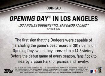 2018 Topps Opening Day - Opening Day #ODB-LAD Los Angeles Dodgers Back