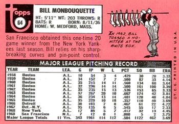 2018 Topps Heritage - 50th Anniversary Buybacks #64 Bill Monbouquette Back