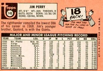 2018 Topps Heritage - 50th Anniversary Buybacks #146 Jim Perry Back