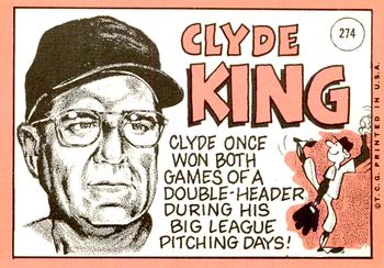 2018 Topps Heritage - 50th Anniversary Buybacks #274 Clyde King Back